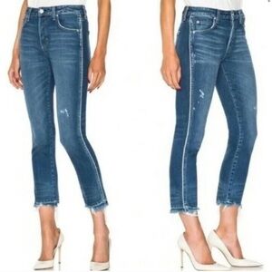 AMO Cropped Skinny Jeans with Piping